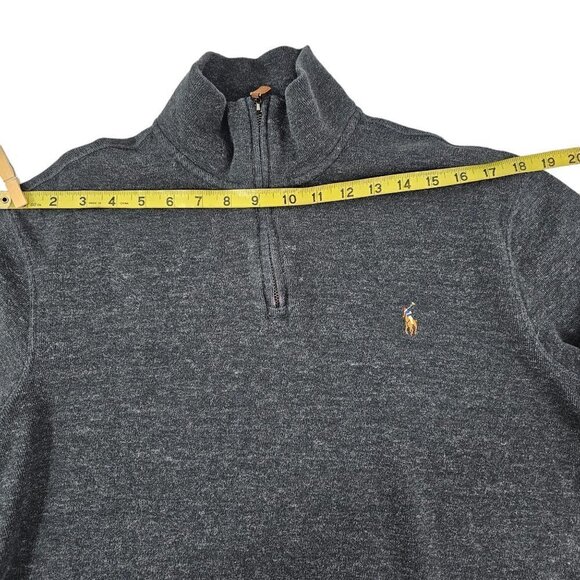 Polo Ralph Lauren Estate Rib Men's ¼ Zip 100% Cotton Pullover Sweater Size Large - Picture 6 of 16